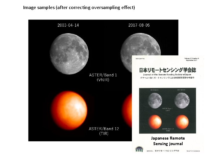 Image samples (after correcting oversampling effect) Japanese Remote Sensing journal 