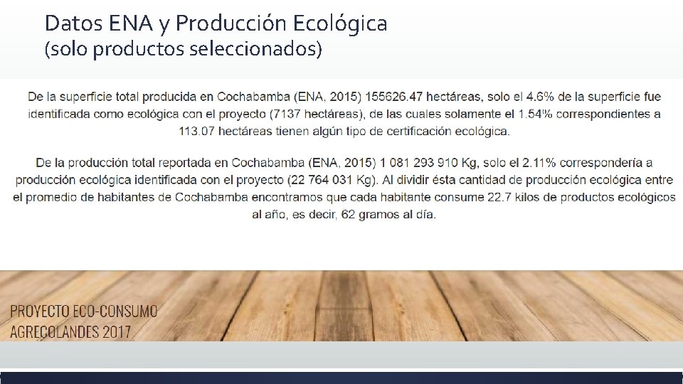 Datos ENA y Producción Ecológica (solo productos seleccionados) 