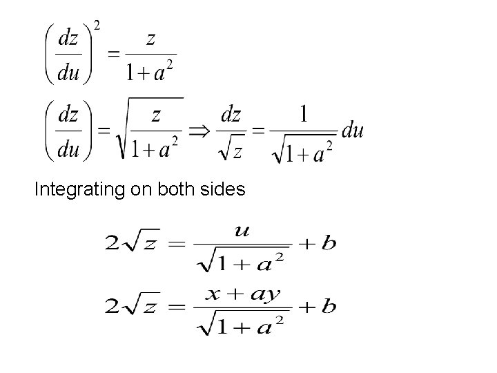 Integrating on both sides 