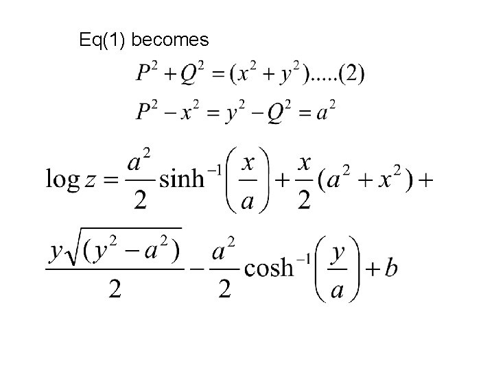 Eq(1) becomes 