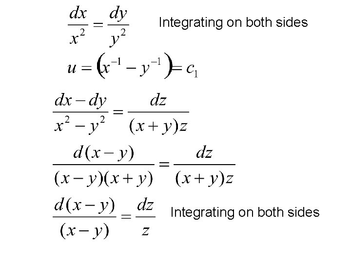 Integrating on both sides 