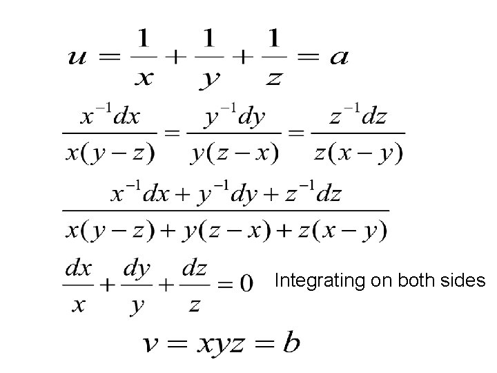 Integrating on both sides 