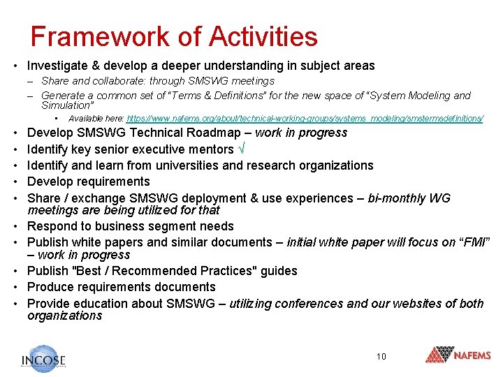 Framework of Activities • Investigate & develop a deeper understanding in subject areas –