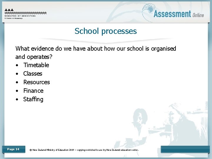 School processes What evidence do we have about how our school is organised and