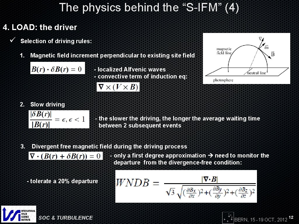 The physics behind the “S-IFM” (4) 4. LOAD: the driver ü Selection of driving