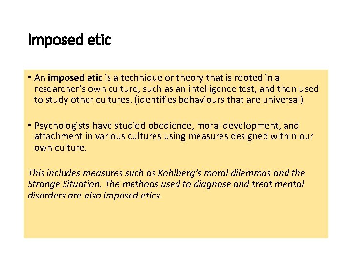 Etic Example Starter think back to last years content America