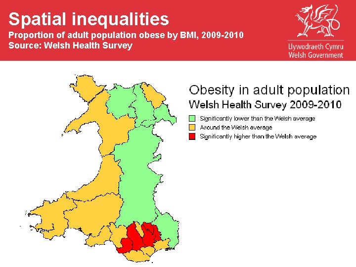 Spatial inequalities Tobacco kills Growing gaps Proportion adult obese by BMI, 2009 -2010 Mortality