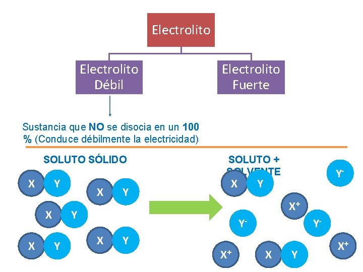 Electrolito Débil Electrolito Fuerte Sustancia que NO se disocia en un 100 % (Conduce