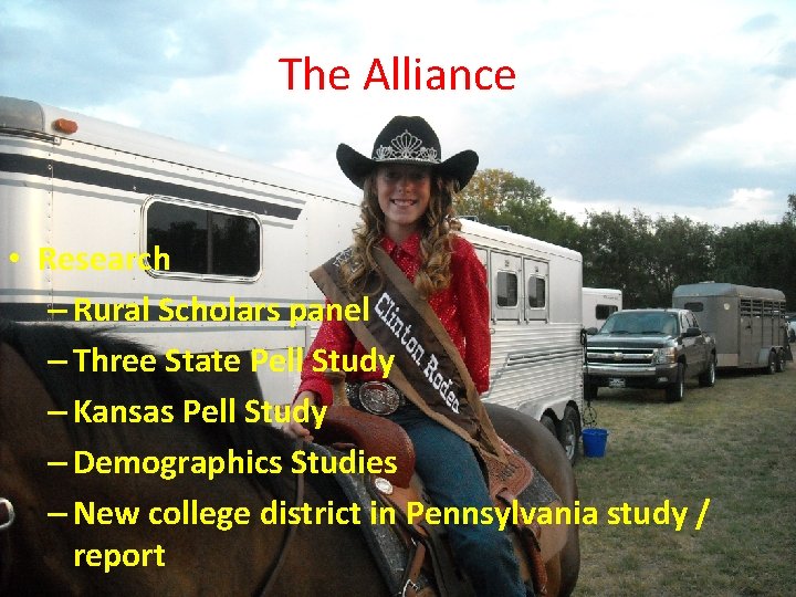 The Alliance • Research – Rural Scholars panel – Three State Pell Study –