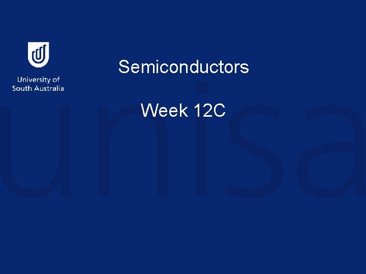 Semiconductors Week 12 C 