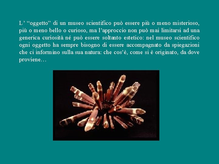 L’ “oggetto” di un museo scientifico può essere più o meno misterioso, più o