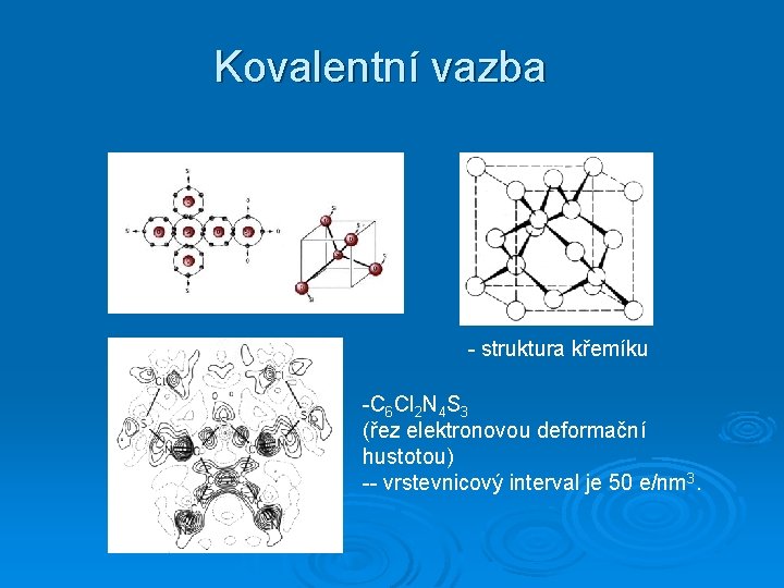 Kovalentní vazba - struktura křemíku -C 6 Cl 2 N 4 S 3 (řez