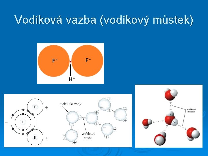 Vodíková vazba (vodíkový můstek) 