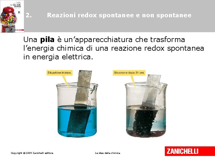 2. Reazioni redox spontanee e non spontanee Una pila è un’apparecchiatura che trasforma l’energia