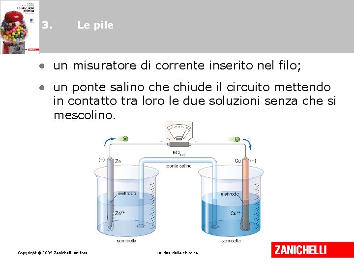 3. Le pile • un misuratore di corrente inserito nel filo; • un ponte