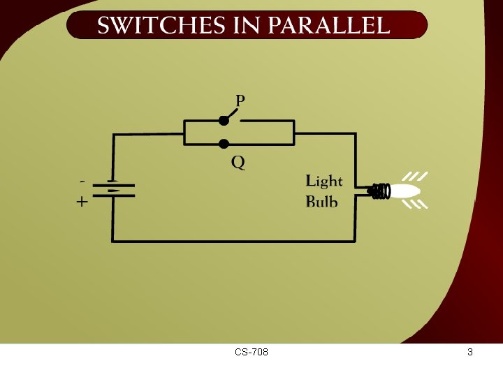 Switches in Parallel – (6 – 2) CS-708 3 