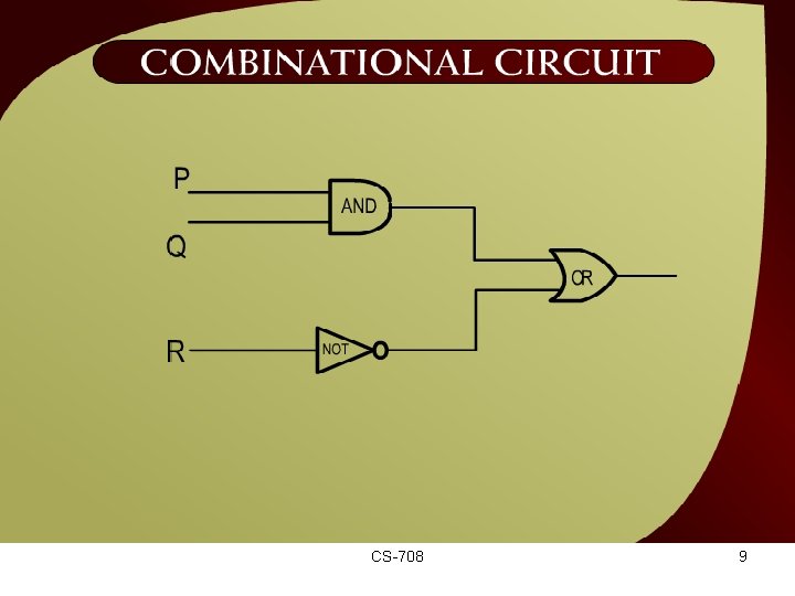 Combinational Circuit – (6 - 11) CS-708 9 