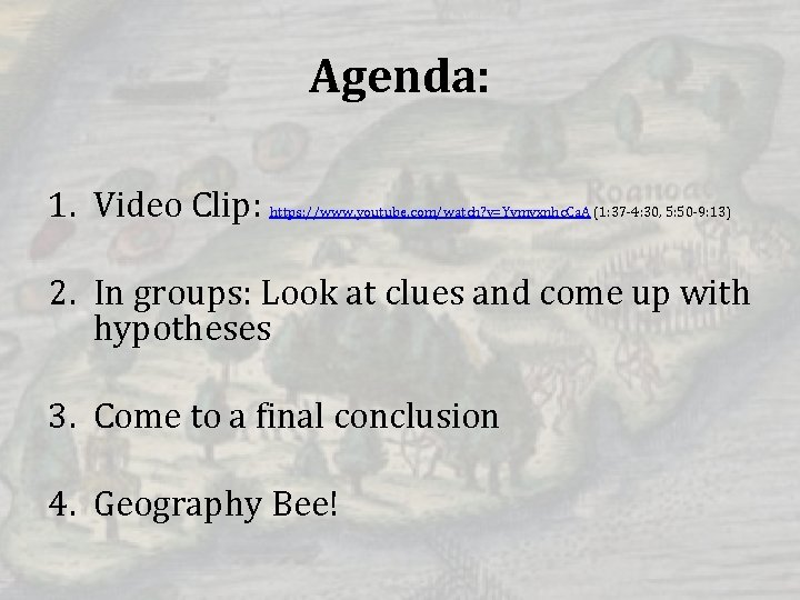 Agenda: 1. Video Clip: https: //www. youtube. com/watch? v=Yvmvxnhc. Ca. A (1: 37 -4: