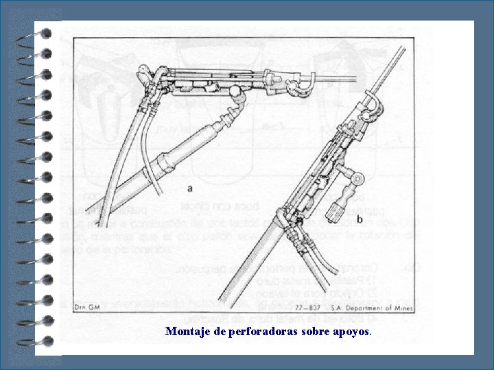 Montaje de perforadoras sobre apoyos. 