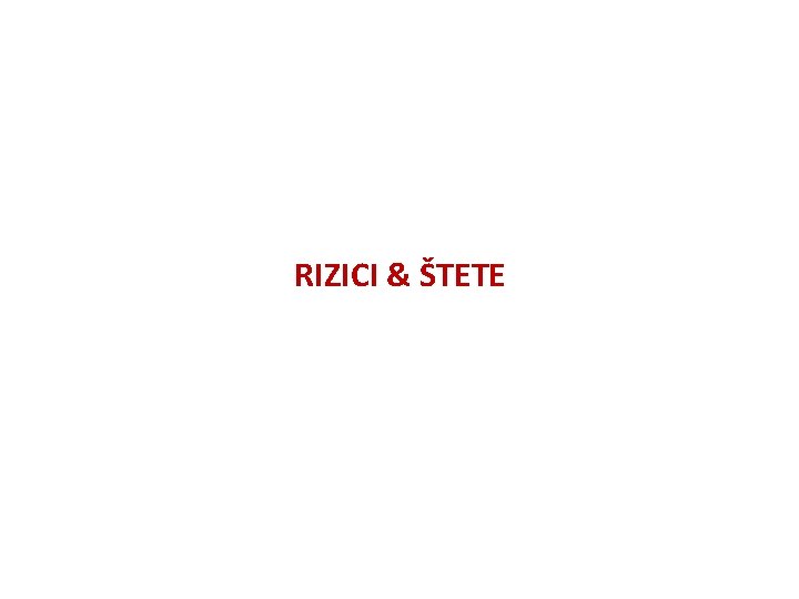 RIZICI & ŠTETE 