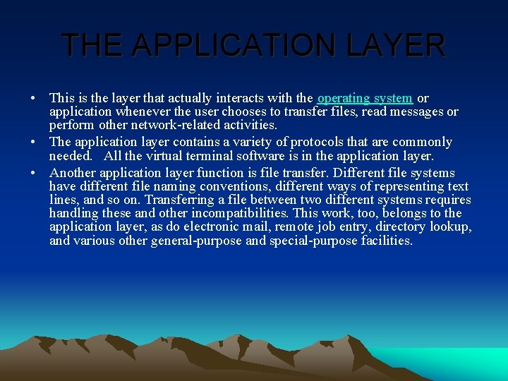 THE OSI MODEL By Omari Dasent THE OSI