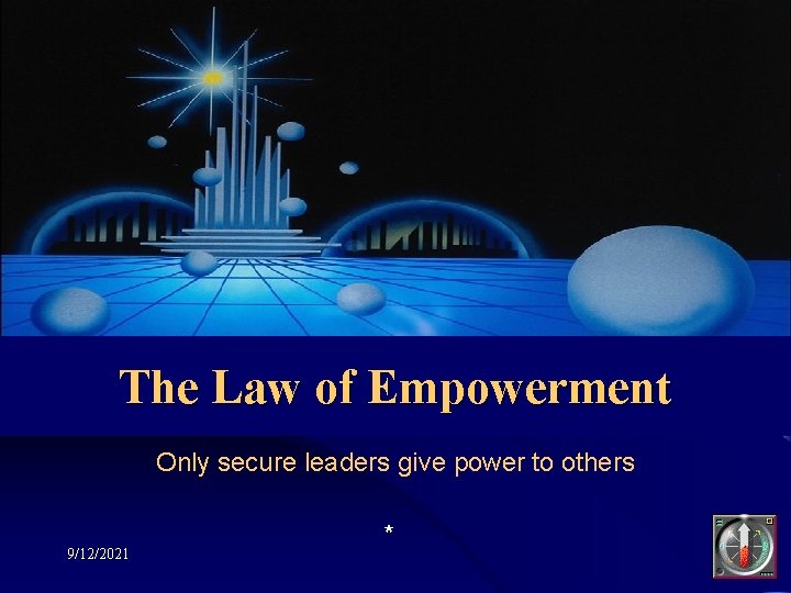 The Law of Empowerment Only secure leaders give power to others 9/12/2021 * 