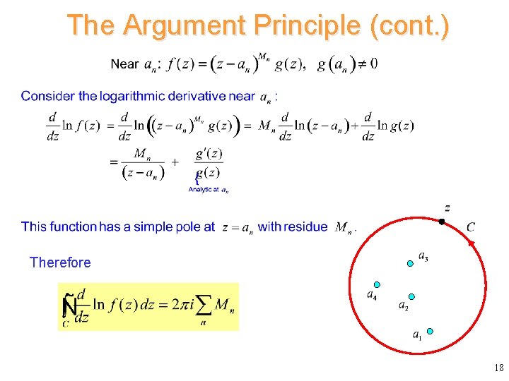 The Argument Principle (cont. ) Therefore 18 