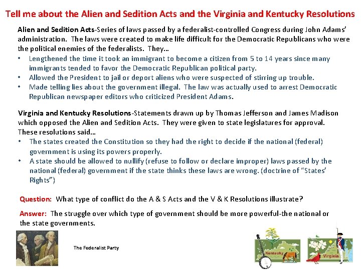 Tell me about the Alien and Sedition Acts and the Virginia and Kentucky Resolutions