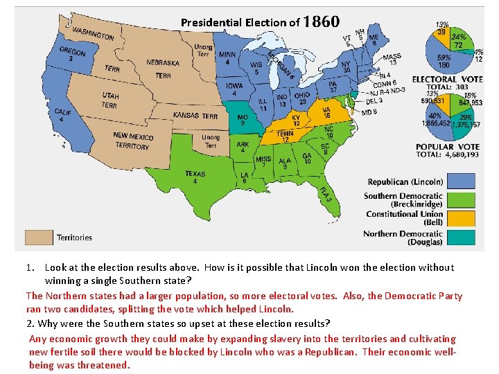 Presidential Election of 1. Look at the election results above. How is it possible