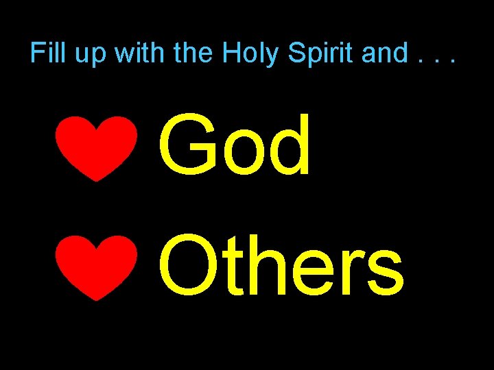 Fill up with the Holy Spirit and. . . God Others 