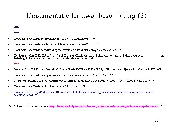 Documentatie ter uwer beschikking (2) • (S 71) • Document betreffende het invullen vak