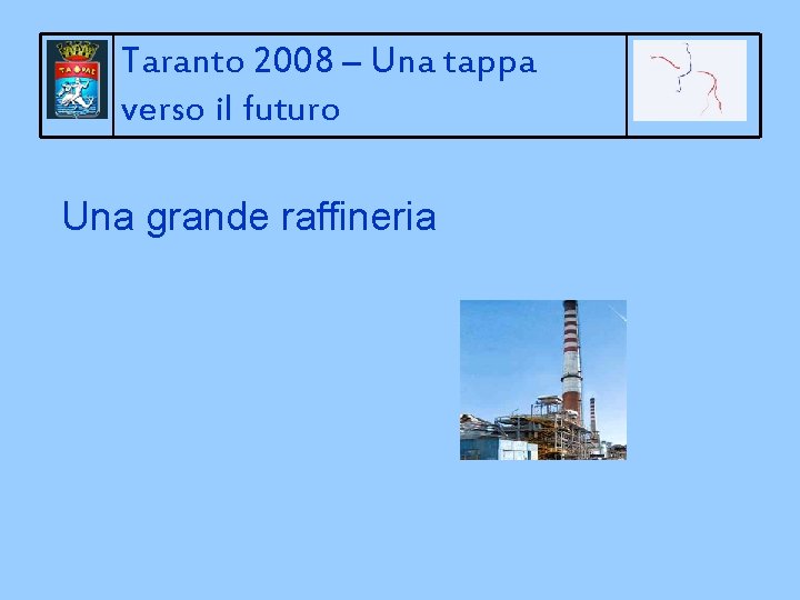 Taranto 2008 – Una tappa verso il futuro Una grande raffineria 