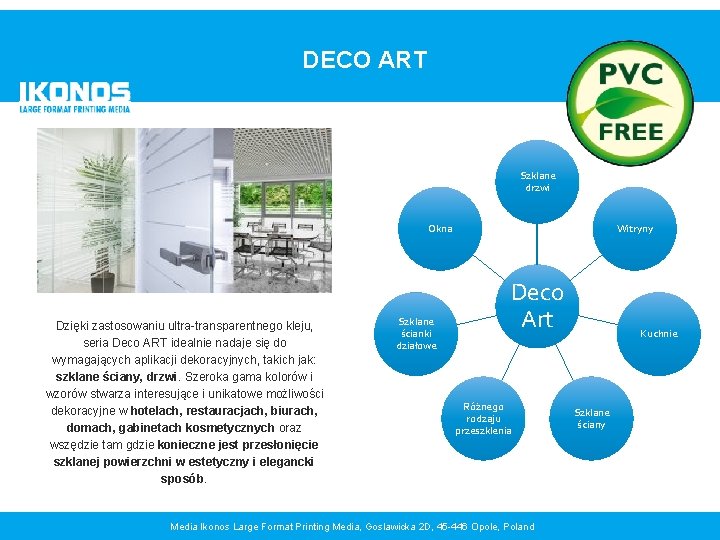 DECO ART Szklane drzwi Okna Dzięki zastosowaniu ultra-transparentnego kleju, seria Deco ART idealnie nadaje