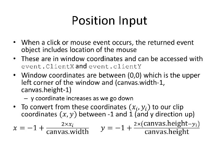 Position Input • 