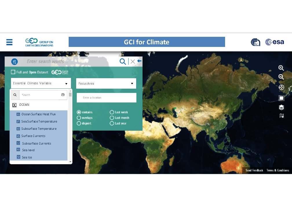 SB - UNMARKED GCI for Climate Essential Climate Variable X OCEAN x Ocean Surface