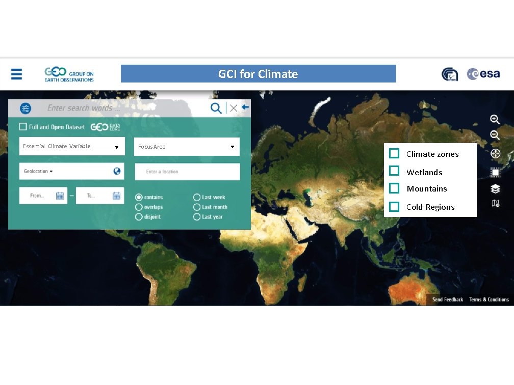 SB - UNMARKED GCI for Climate Essential Climate Variable Focus Area Climate zones Wetlands