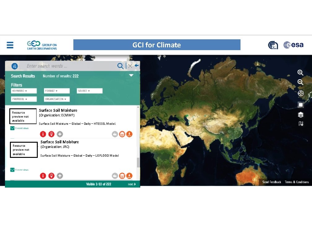 SB - UNMARKED GCI for Climate Resource preview not available Surface Soil Moisture (Organization: