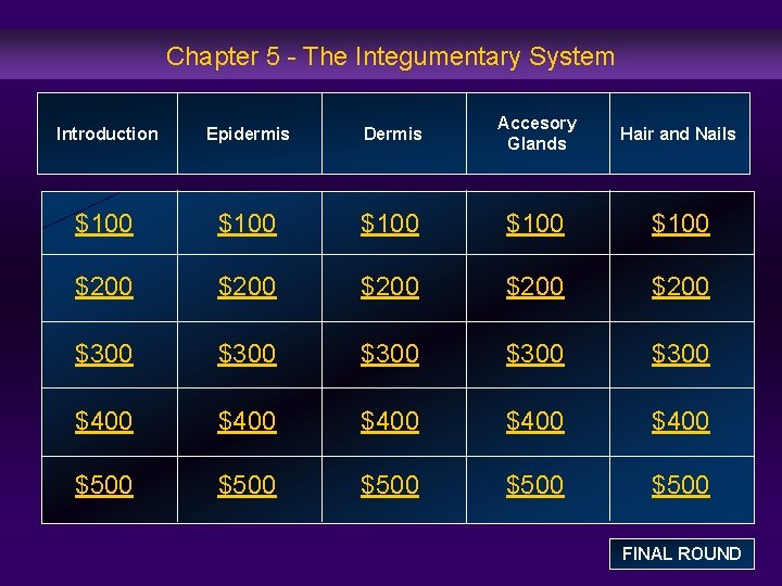 Chapter 5 - The Integumentary System Introduction Epidermis Dermis Accesory Glands Hair and Nails