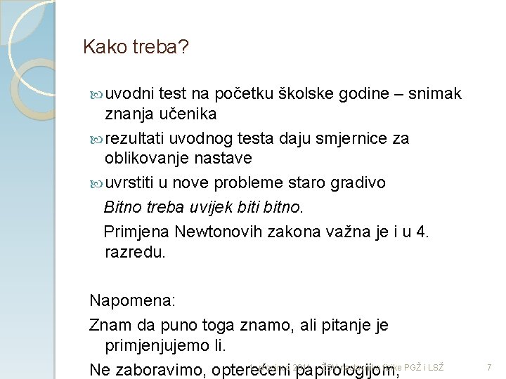 Kako treba? uvodni test na početku školske godine – snimak znanja učenika rezultati uvodnog