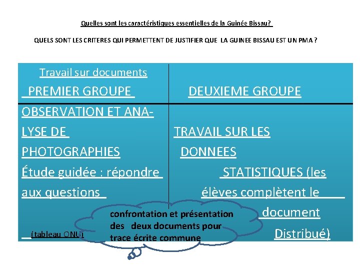 Quelles sont les caractéristiques essentielles de la Guinée Bissau? QUELS SONT LES CRITERES QUI