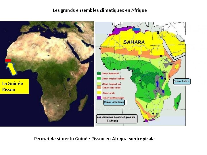 Les grands ensembles climatiques en Afrique La Guinée Bissau Permet de situer la Guinée