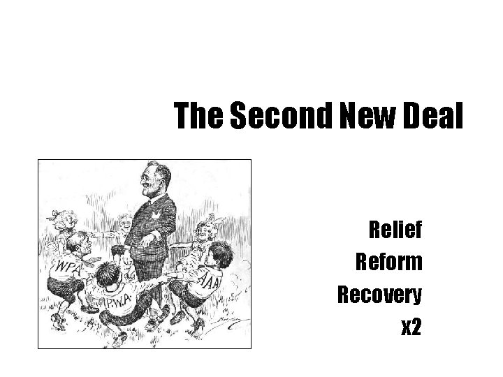 The Second New Deal Relief Reform Recovery x 2 