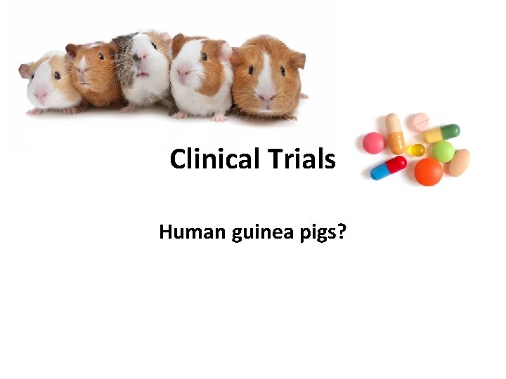 Clinical Trials Human guinea pigs? 