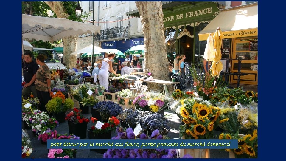 petit détour par le marché aux fleurs, partie prenante du marché dominical 