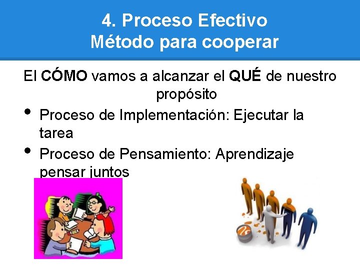 4. Proceso Efectivo Método para cooperar El CÓMO vamos a alcanzar el QUÉ de
