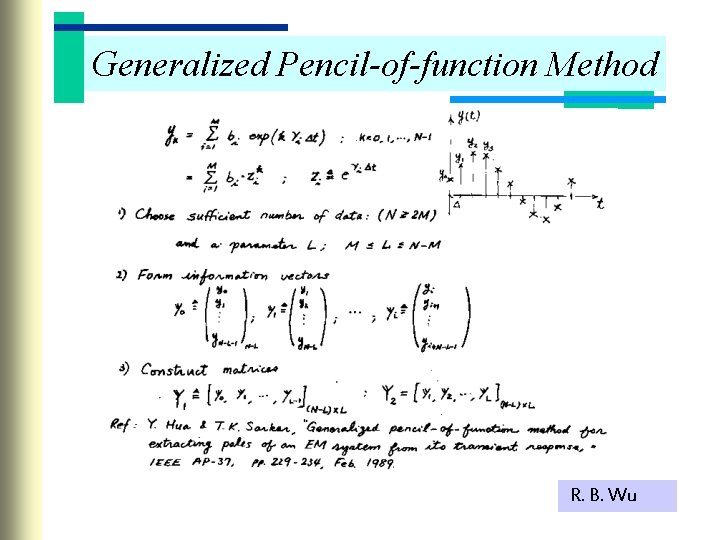 Generalized Pencil-of-function Method R. B. Wu 