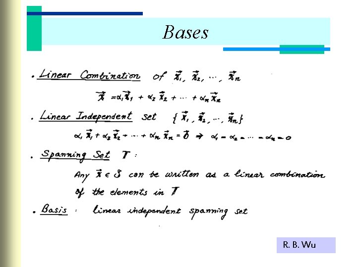 Bases R. B. Wu 