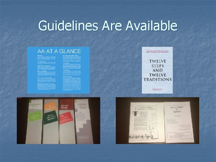 Guidelines Are Available 