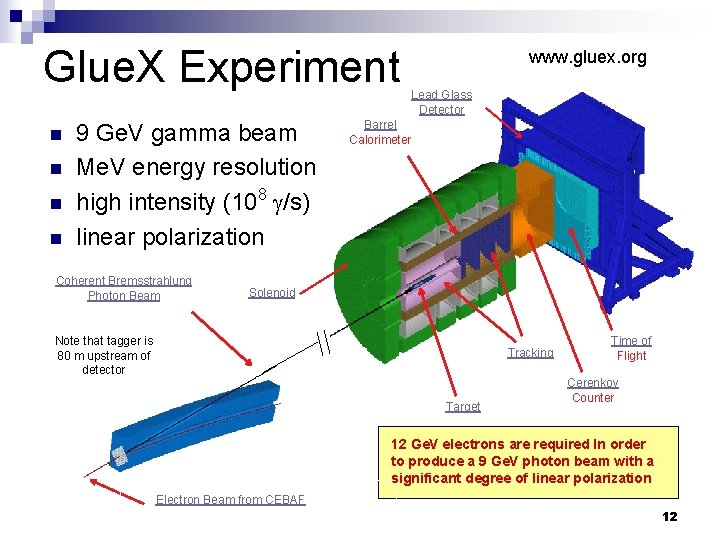 Glue. X Experiment n n 9 Ge. V gamma beam Me. V energy resolution