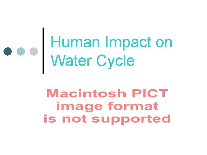 Human Impact on Water Cycle Human Impact on Water Cycle
